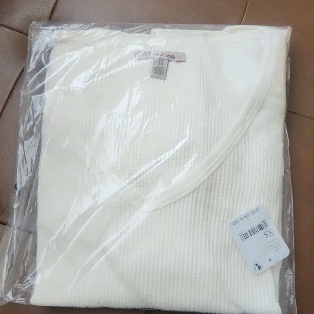 Free People Santa Clara Thermal Shirt Top Long Sleeve White size XS new w… - Picture 8 of 16